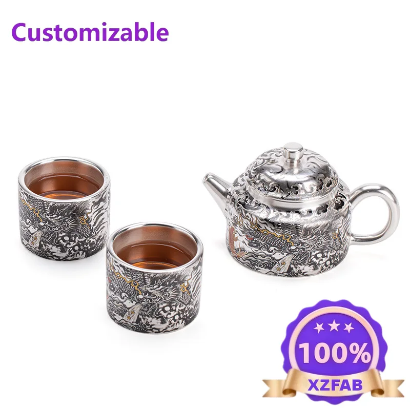 Factory Direct 2026 Liu Yinmo Long One Pot Two Cups Brewing Teapot Teacup Ceramic Tea Set Kung Fu Tea Set