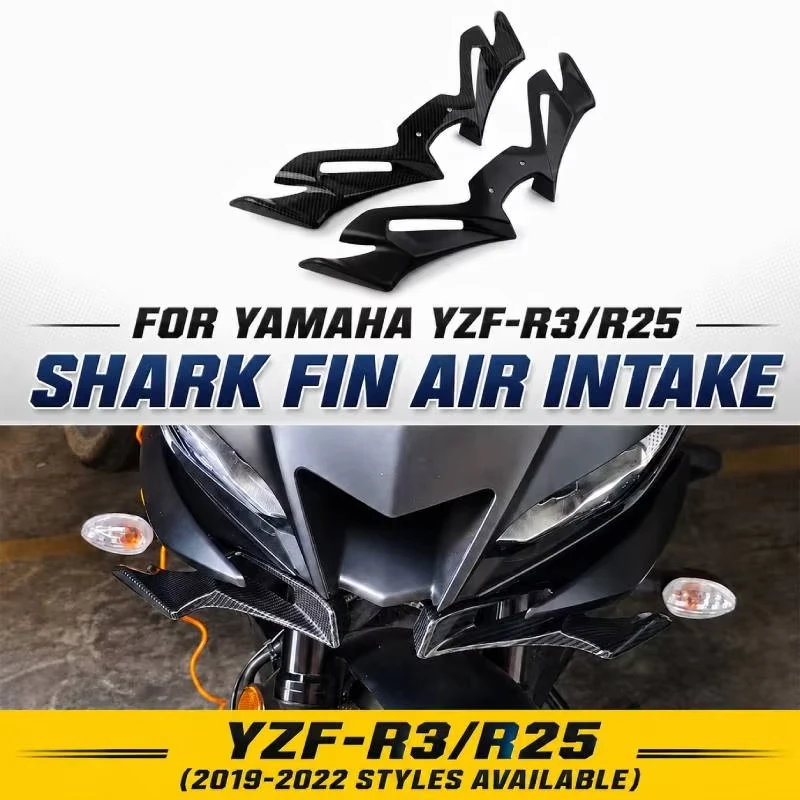 Winglets Pneumatic Front Fairing Wing Lower Wing Cover Protector Motorcycle Spoiler for Yamaha YZF R3 R25 2019-2024 Aerodynamic