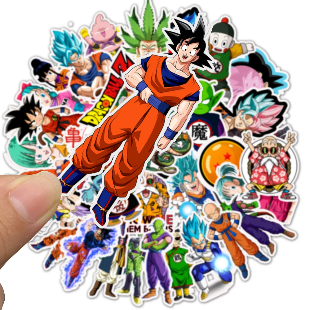 50pcs Dragon Ball Stickers Anime Cartoon Laptop Phone Guitar Skateboard Decoration Graffiti Sticker Book Kids DIY Decal Gift Toy