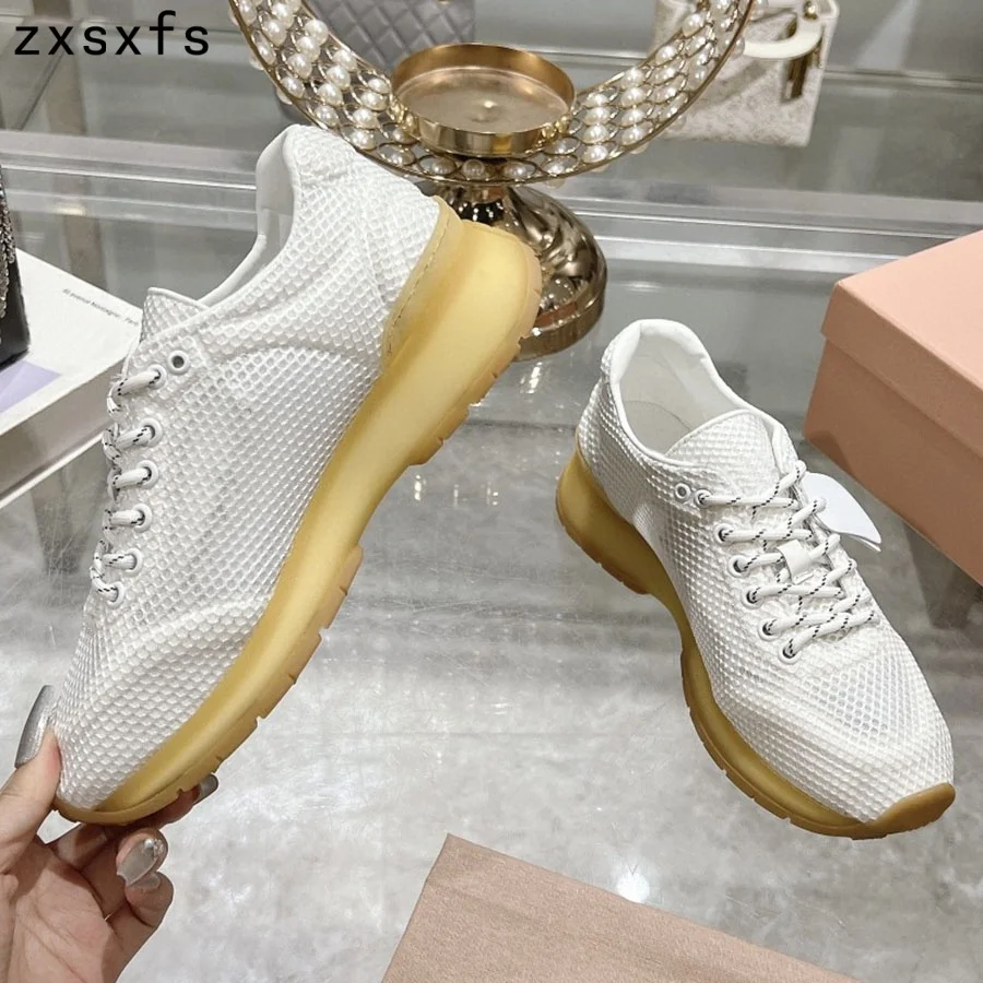 Designer Sneakers Flat Shoes Women Summer Breathable Lace-Up Casual Shoes Ladies Comfort Trainer Run Shoes Women