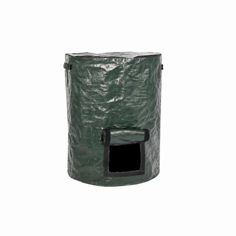 Durable PE Garden Bag 15 Gallon Outdoor Composting Waste Bag Reusable Large Capacity Leaves Bag Home Gardeners