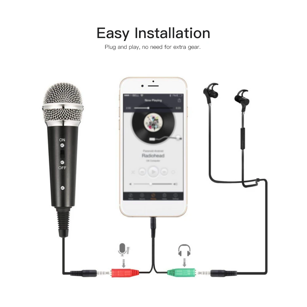 Immagine 4: Kit microfono video Nero Spina da 3,5 mm Microfono a condensatore cardioide 10 cm Filtro pop 10,5x3,5 cm Dimensioni microfono 12,5 cm