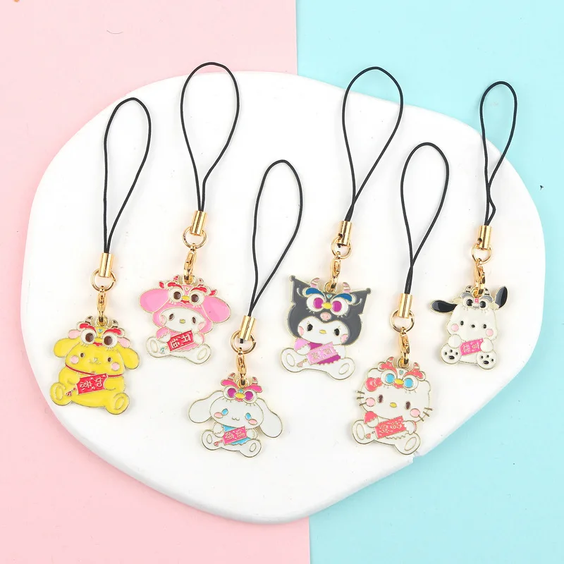 Cartoon Sanrio Children's Kulomi Melody Cinnamoroll  Pendant Mobile Phone Chain U Disk Hanging Ornaments Jewelry Accessories