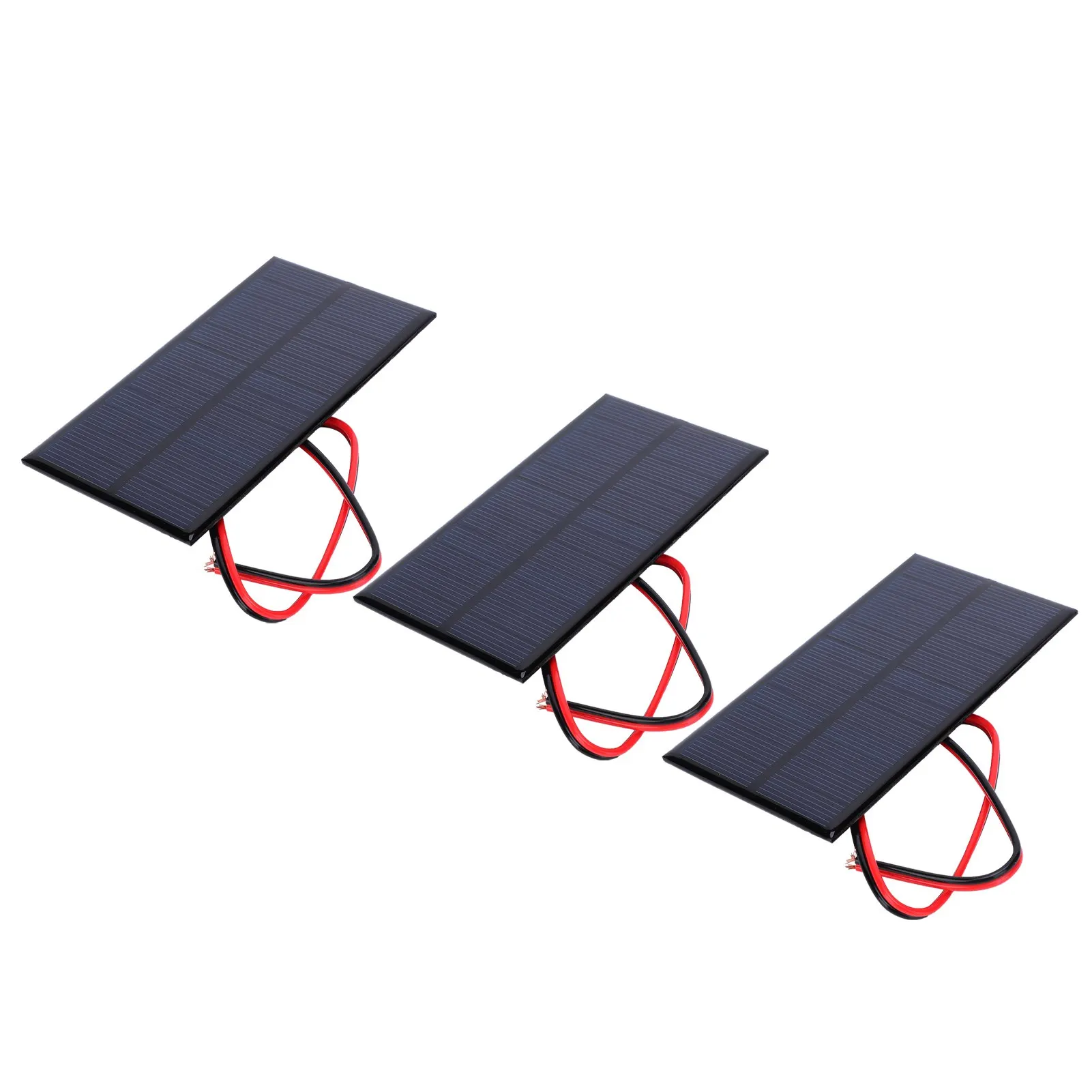 3pcs DC 6V 1W Solar Panel Cell Power Module Polycrystalline Silicon Solar Panel with 30cm Cable