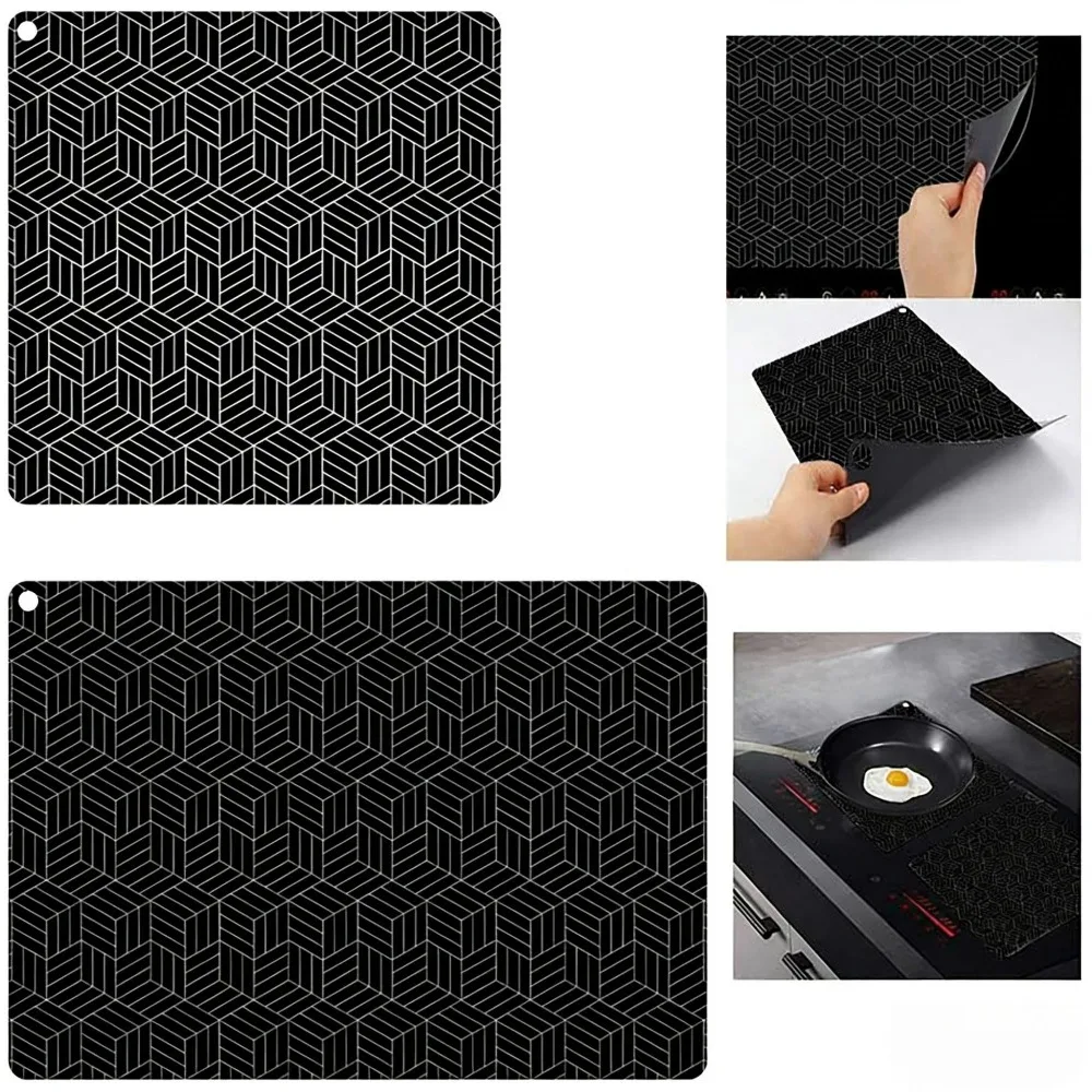 Heat Resistant Silicone Mat Anti Slip Cooktop Pad Fireproof Baking Plate Induction Cooker Protector Placemat Kitchen Accessories