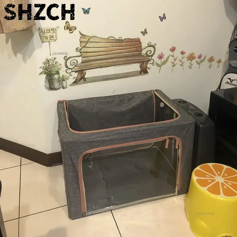 Large Capacity Home Pet Care Room Durable Dog Atomization Box Foldable Cat Oxygen Boxes Comfortable Portable Dogs Cage Cat Care