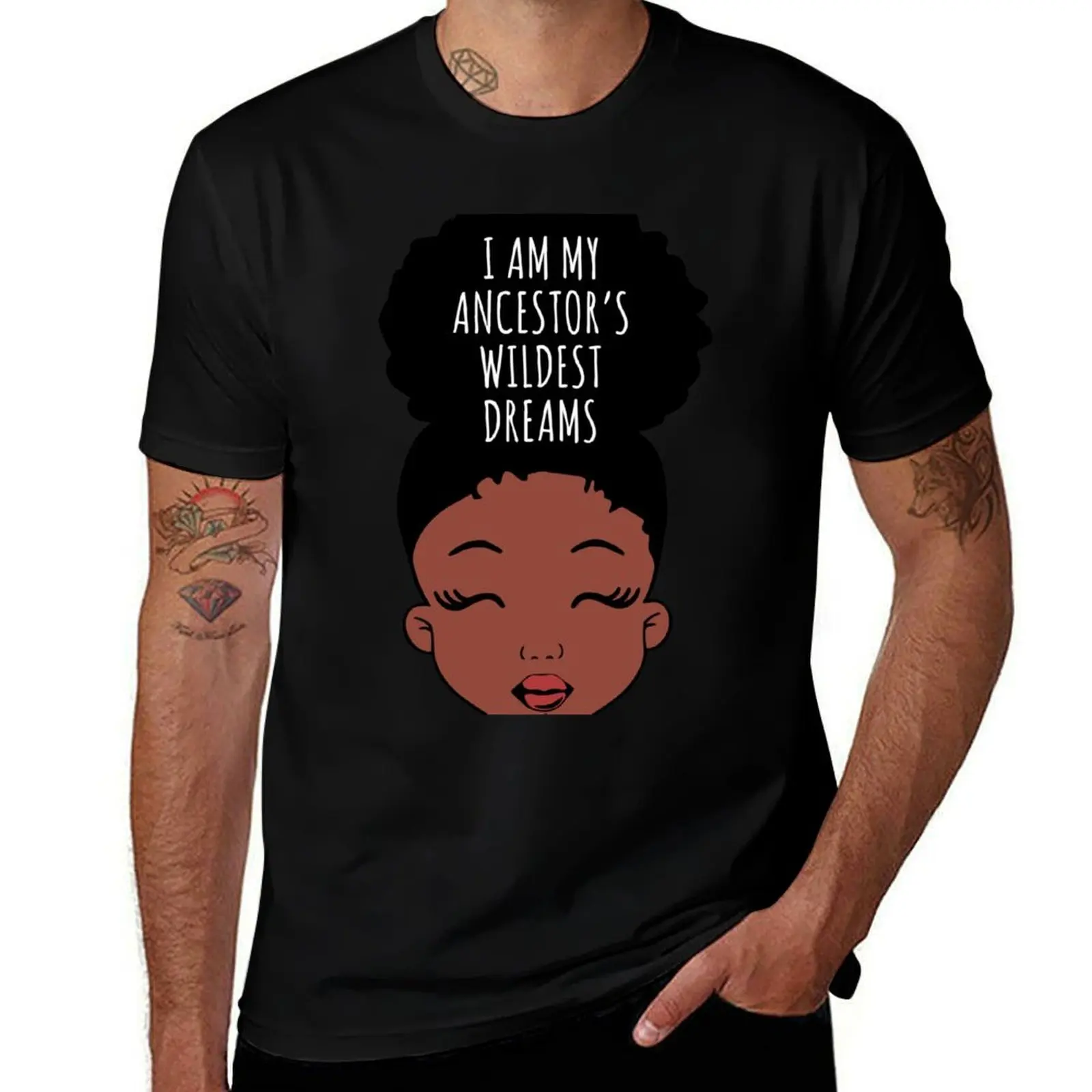 Футболка I Am My Ancestors' Wildest Dreams, Black Girl, African American в городском стиле, повседневная, с коротким рукавом