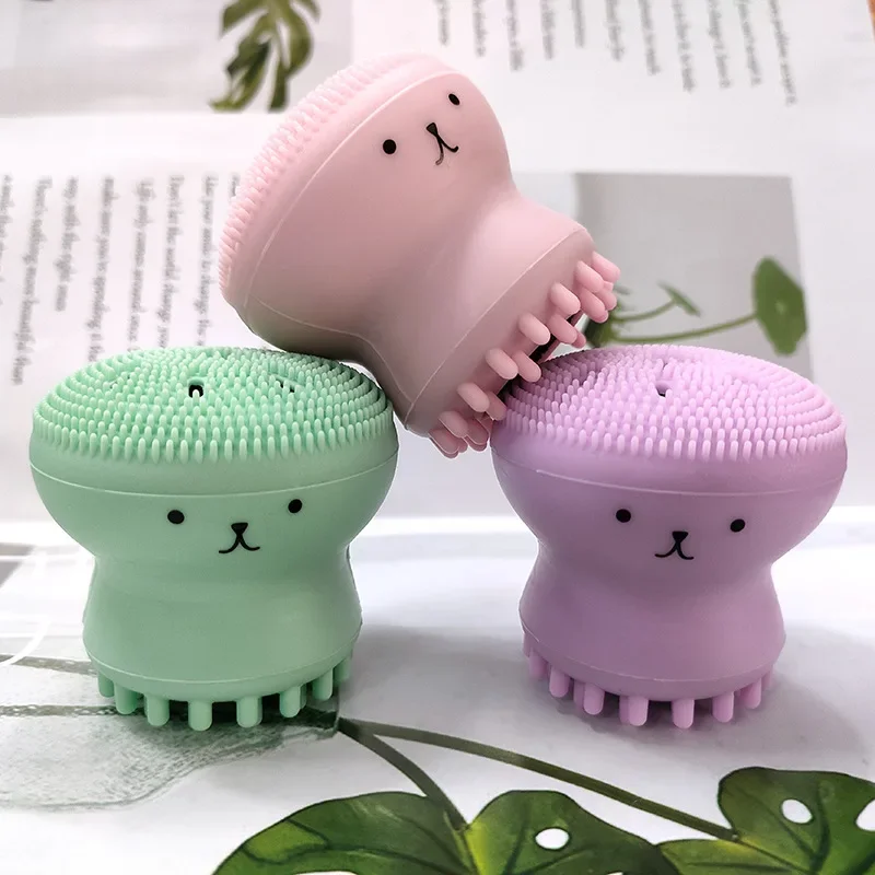 Silicone Small Octopus Face Cleaner Facial Cleaning Brush Deep Cleaning Washing Brush Massager Beauty Instrument Clean Pores