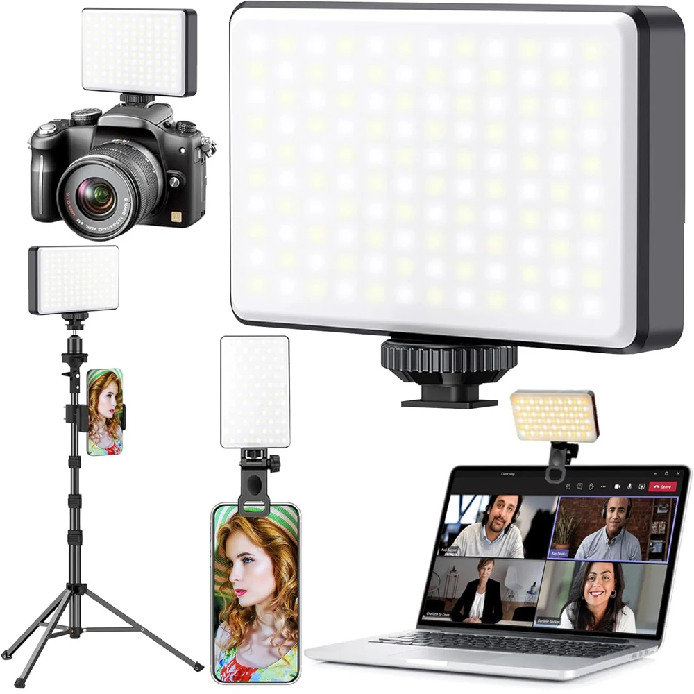 Anillo de luz LED para Selfie, lámpara recargable de 120 LED y 3000Mah con Clip, 3 modos de luz, para teléfono, iPad, cámara, portátil y Selfie