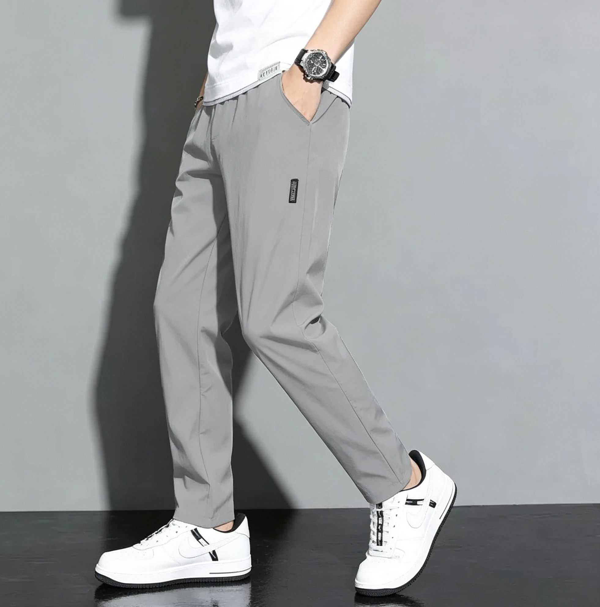 

Men's Quick Dry Straight Leg Sports Pants Elastic Waist Drawstring Lightweight Casual Running Trousers