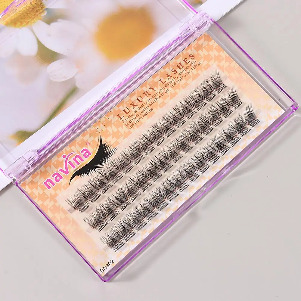 42 grupos/caja 0,07 de espesor pestañas postizas naturales anudadas largas/pelo de visón Fuax sin nudos hecho a mano C Curl