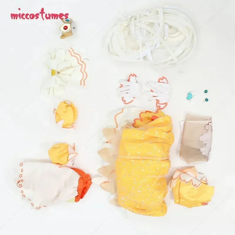 CyMiccostumes x akuoart женский костюм принцессы для косплея, топ с пышными рукавами и шорты с юбкой и перчатками