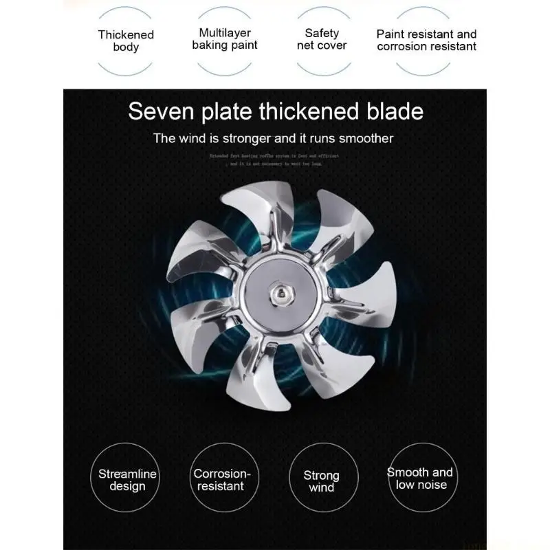 D0AB Industrial-grade Ventilation Fan Wall-mounted Air Extractor for Kitchen Room