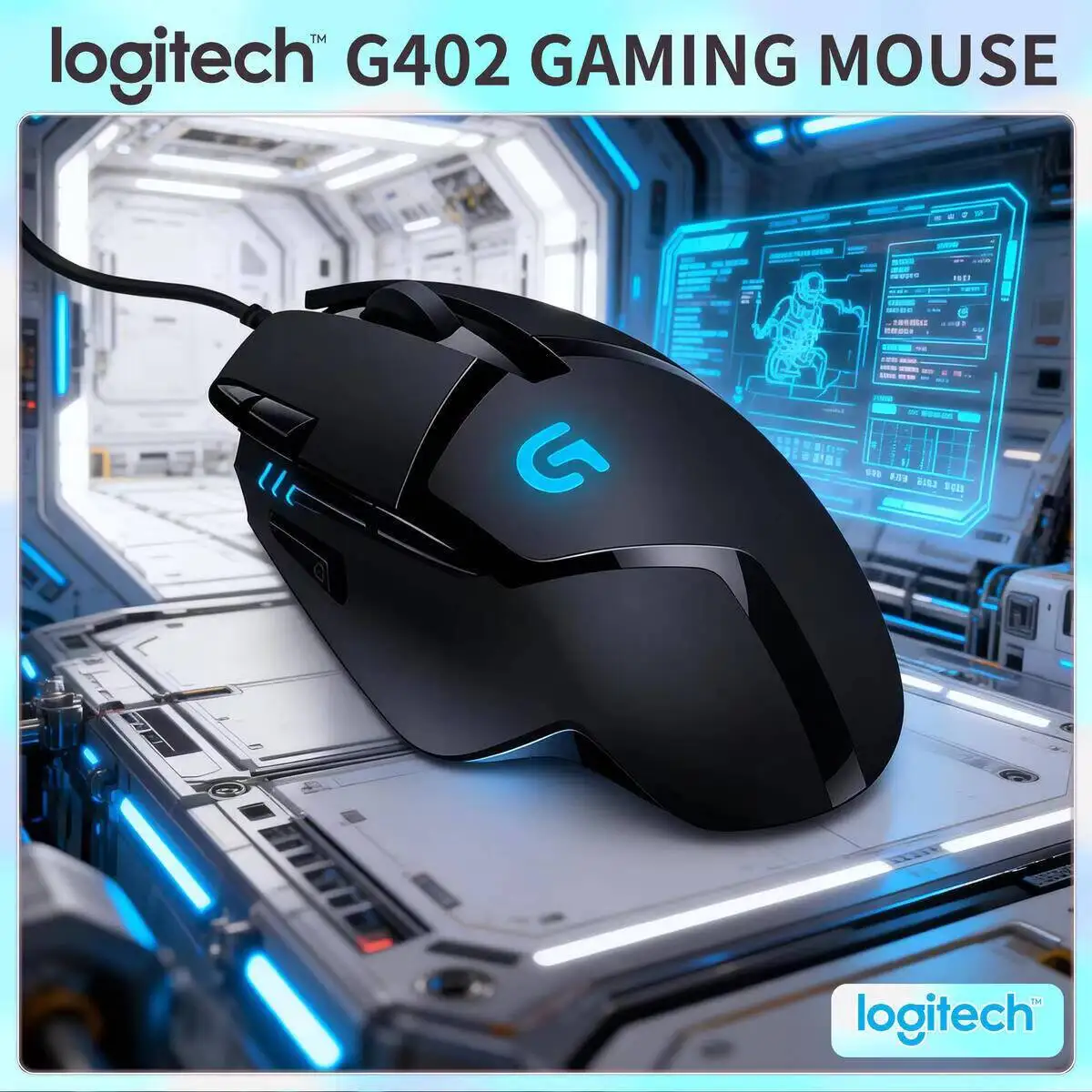 

Проводная игровая мышь Logitech G402 Hyperion Fury, 8 программируемых кнопок, 4000 точек на дюйм, высокоскоростное отслеживание для геймеров