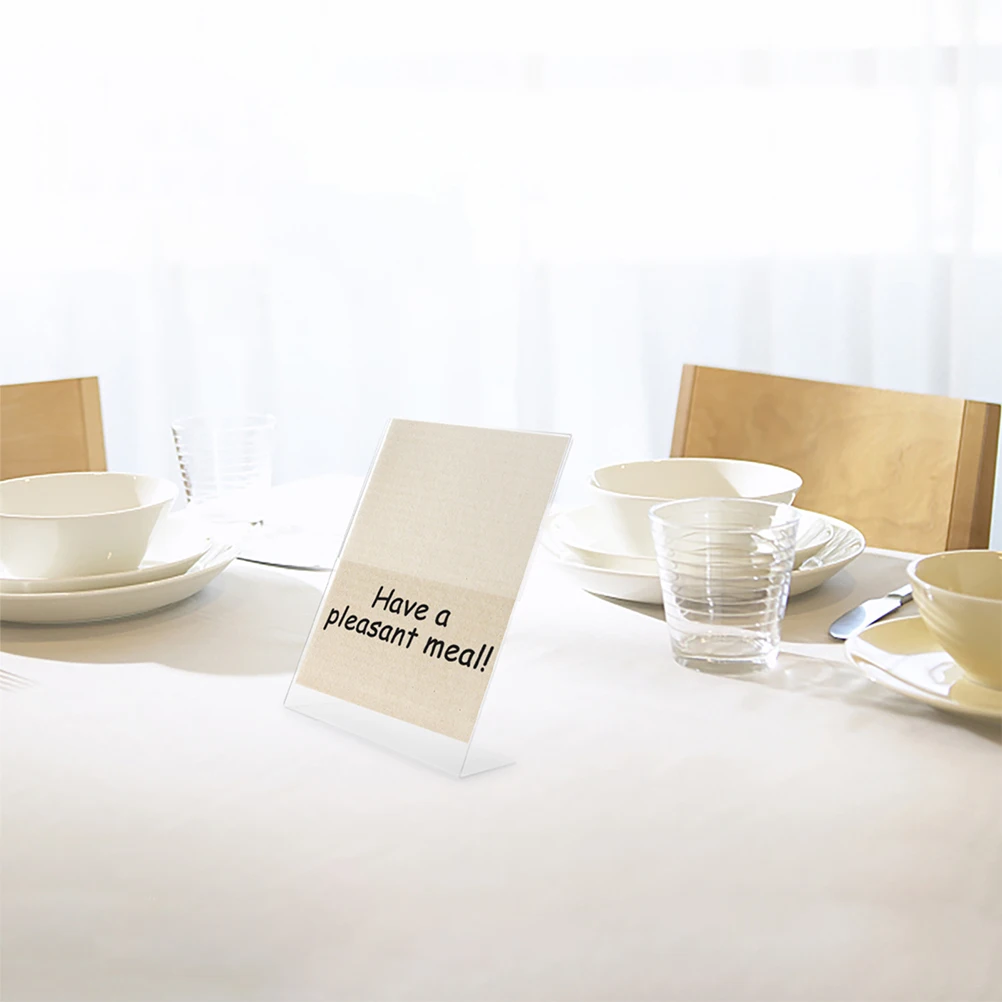 

2PCS Acrylic Display St Tabletop Sign Holder Menu Poster Clear Easel Rack For Desk Trade Show Retail Store Display Tabletop