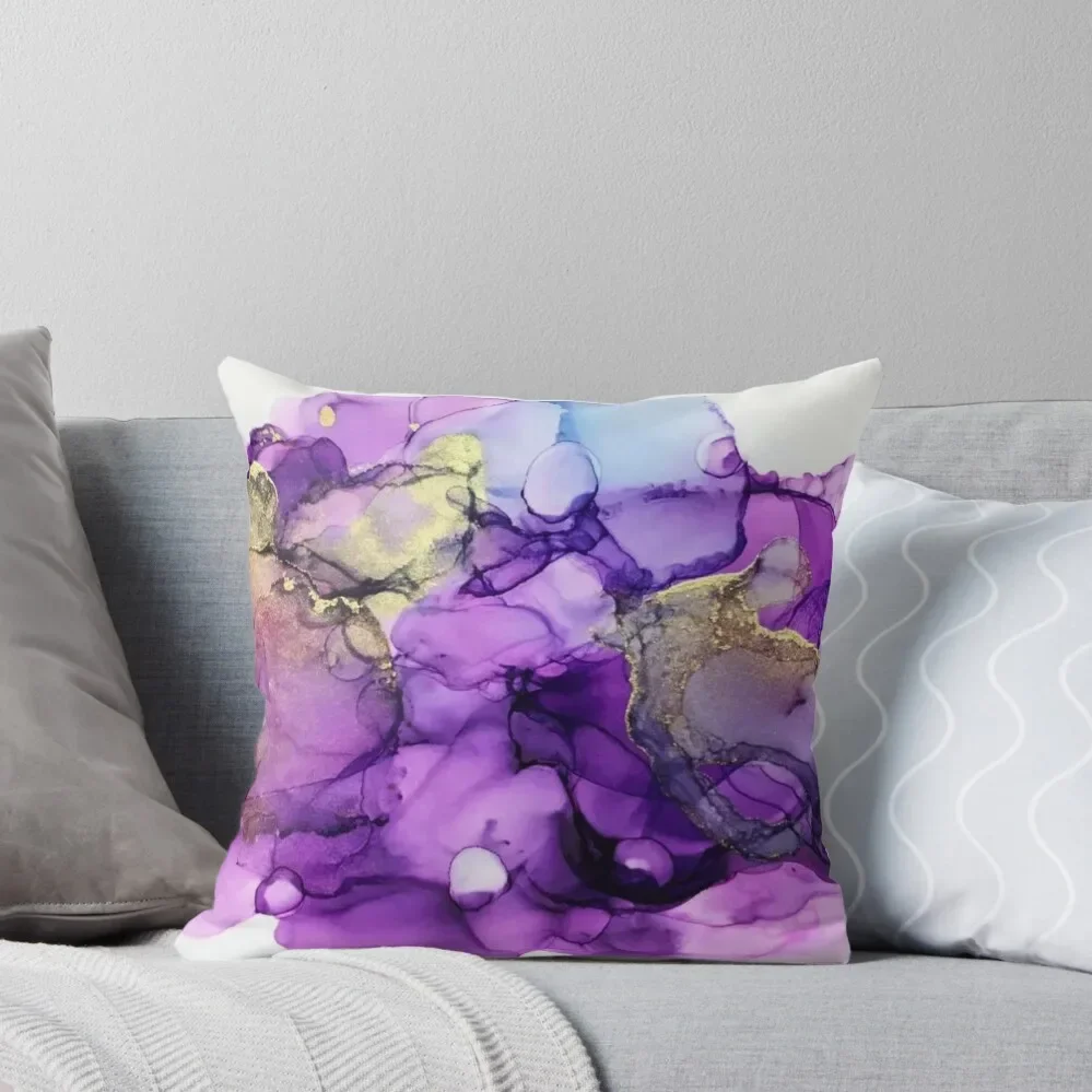 Purple Passion Alcohol Ink Art Throw Pillow pillow pillowcase Decorative Cushions Cushions For Sofa New year Pillow