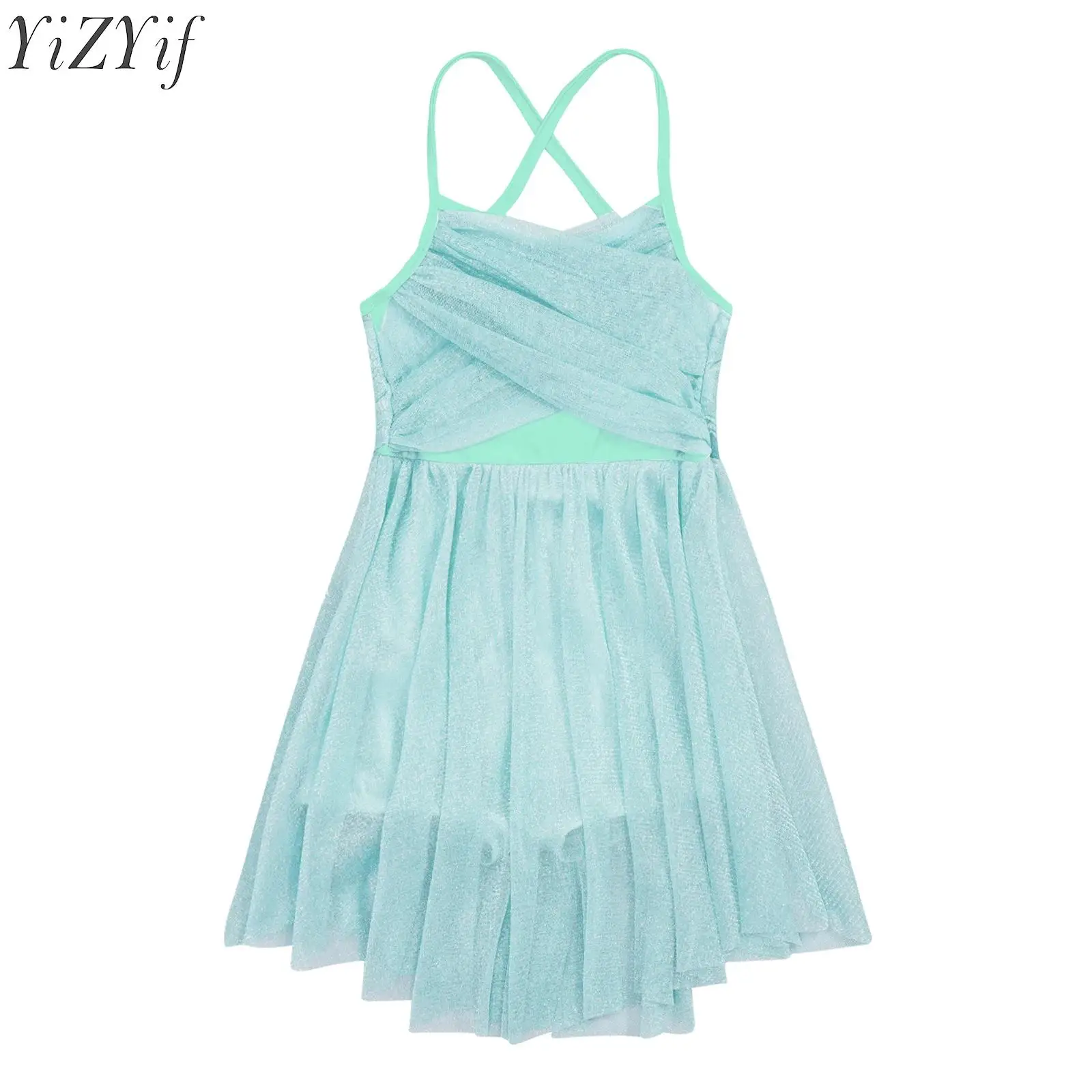 Kids Girls Ballet Leotard Dress Sleeveless Gymnastics Workout Modern Contemporary Dancewear Latin Lyrical Ballerina Costumes