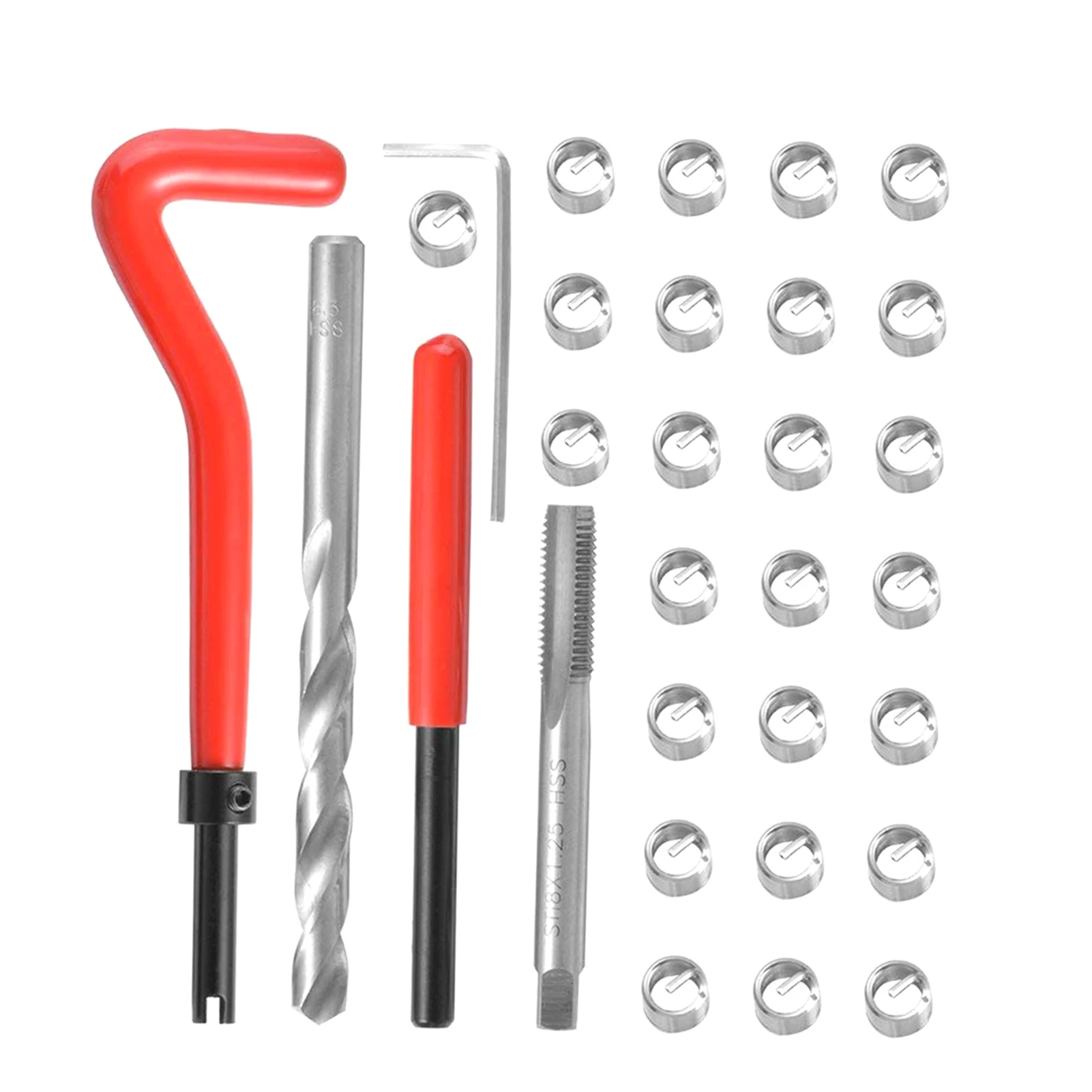 15pcs/20pcs/30pcs Metric Thread Repair Insert Kit M5 M6 M8 M10 M12 M14 Helicoil Car Pro Coil Tool Car Thread Repair Tool Kits