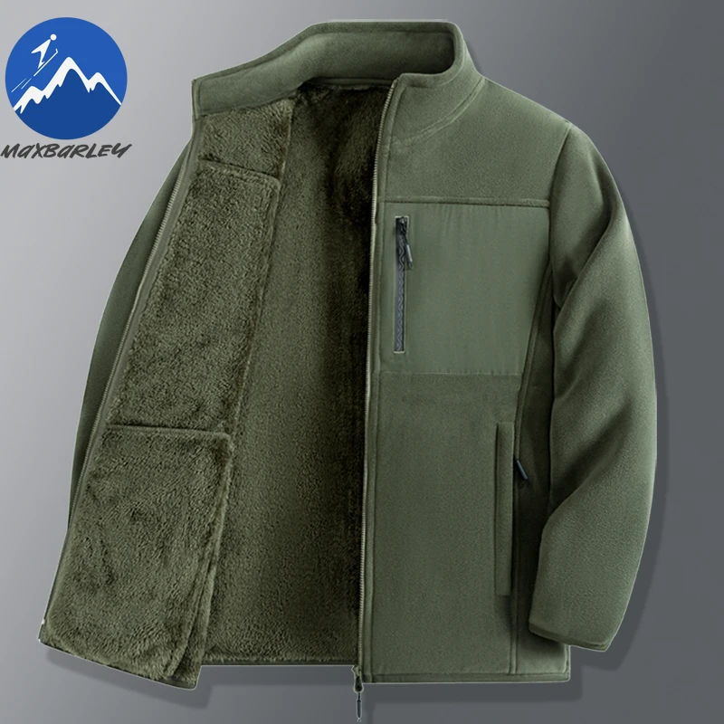 

Mens Winter Jacket Fleece Lined Snow Skiing Thick Warm Padded Coat Windproof Stand Collar Outdoor Travel Cold Resistant Parka