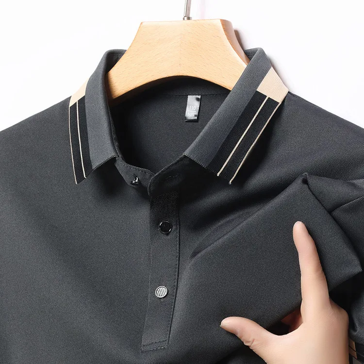 

2025 Men's Warm and Casual Long Sleeved Polo Shirt for Autumn and Winter