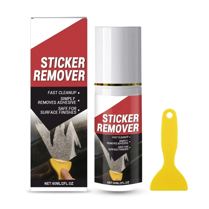 Car Sticker Remover 60 with Scraper, Adhesive Cleaner for Decal Change and Label Cleanup on Glass, Doors, Trim and X37F