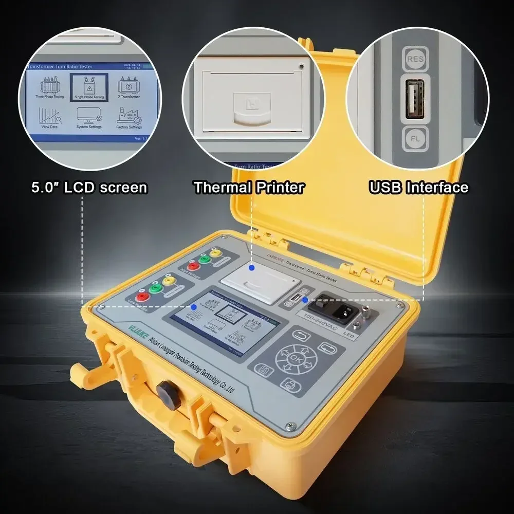 Fully Automatic Transformer Turns Ratio TTR Tester LCD Screen HV PT Ratio Tester