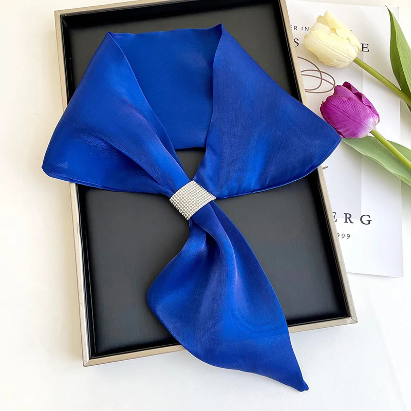 Fashion Small Silk Scarf Women Neckerchief Bandana Female Small Ear Scarf Korean Style Tie Bag Headband Decoration Neck Scarf