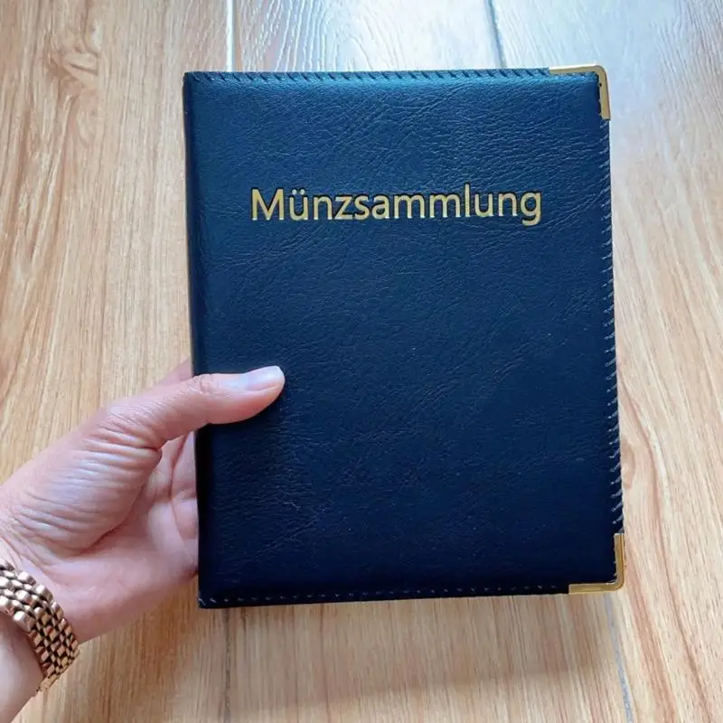 480 Pockets Moned Collecting Álbum para Collector Pu Leather Coin Collection Libro Album almacenamiento monedas para