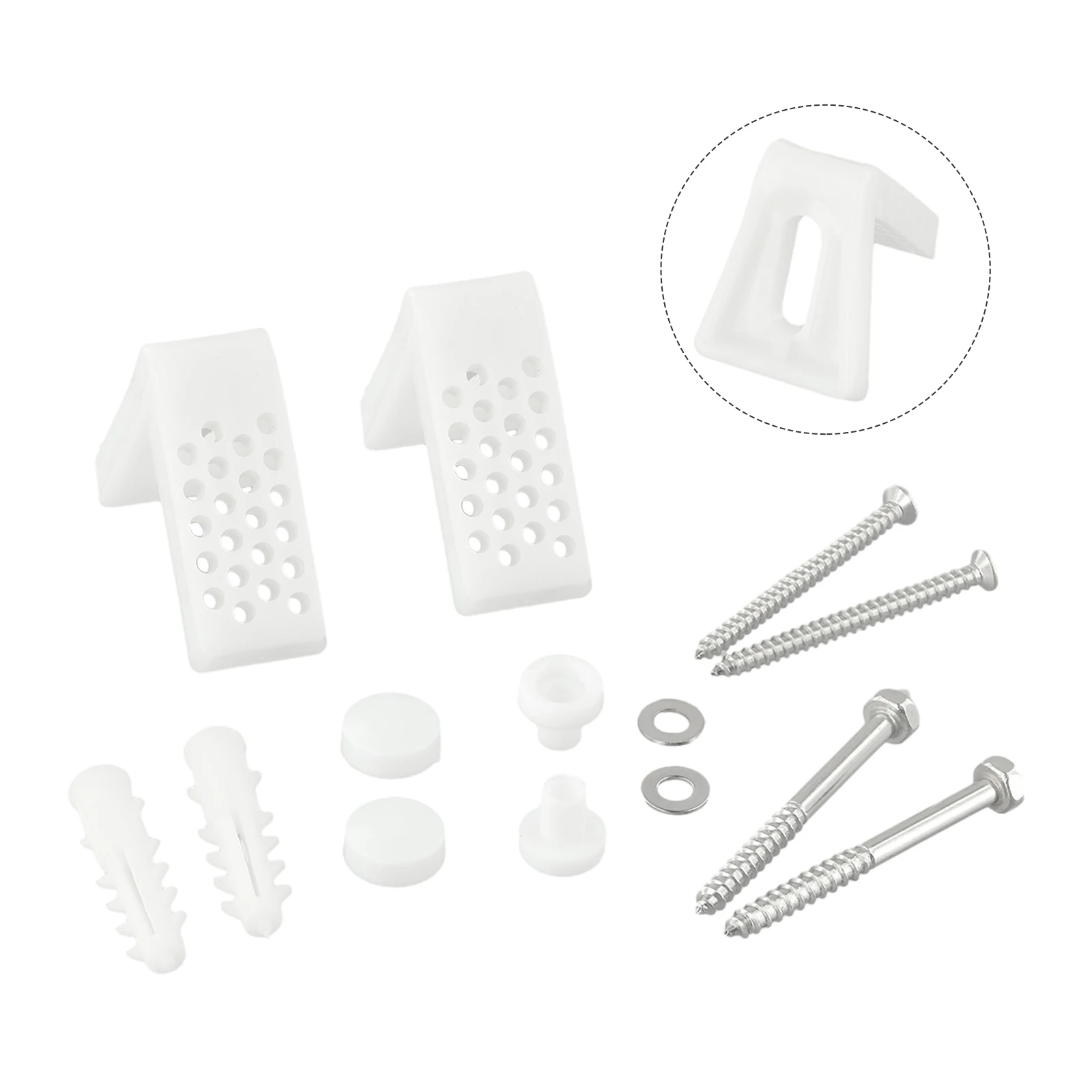 Brand New WC Toilet Screws Fixing Kit Bolts Silver Stainless Steel 1 Set Accessories Fixing Kit Bolts Floor Pan