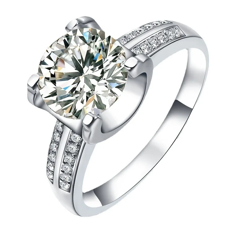 Women's 1CT Moissanite Ring Simple Micro-Inlaid PT950 Platinum Versatile Design Long-Lasting Luster Luxury Jewelry