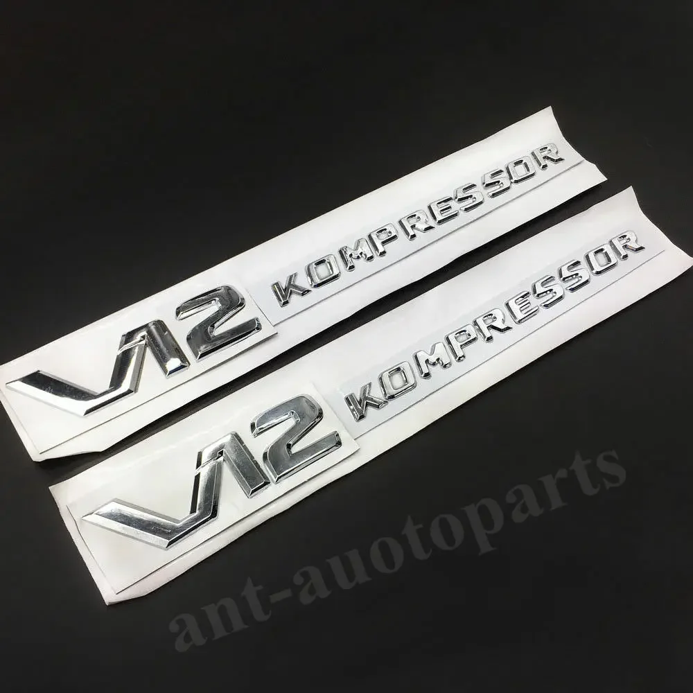 

2x V12 KOMPRESSOR Emblem Car Badge Decal Sticker