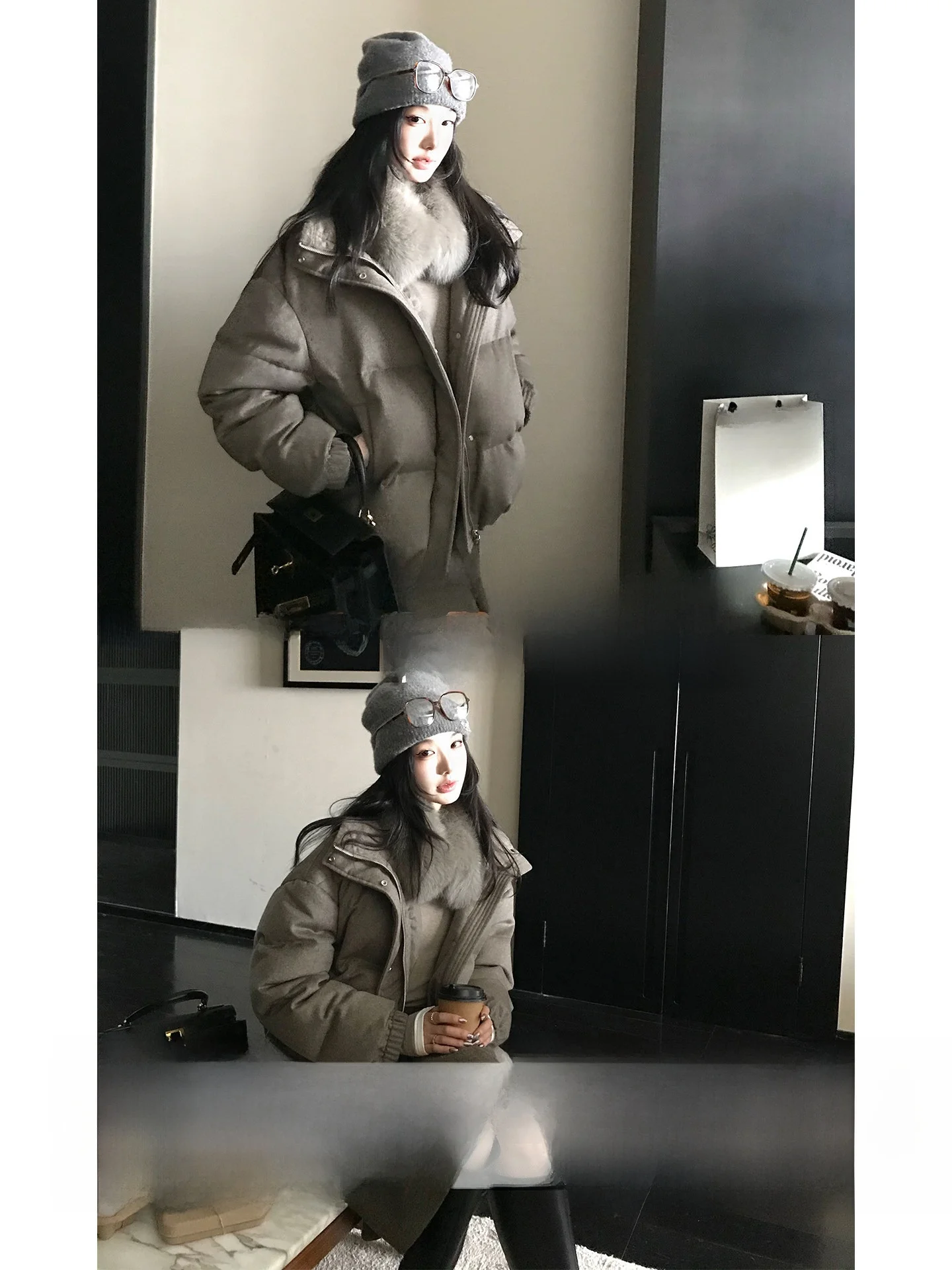 

Куртка из шерстяной смеси и шелка Limited Edition Yang Old Money, винтажный стиль, свободный крой, гарантированное тепло, длинная молния.