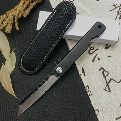 Higonokami Damascus Steel Tanto Blade Folding Knife Aluminum Handle Outdoor Camping Knives Tactical Hunting EDC Collection Tools