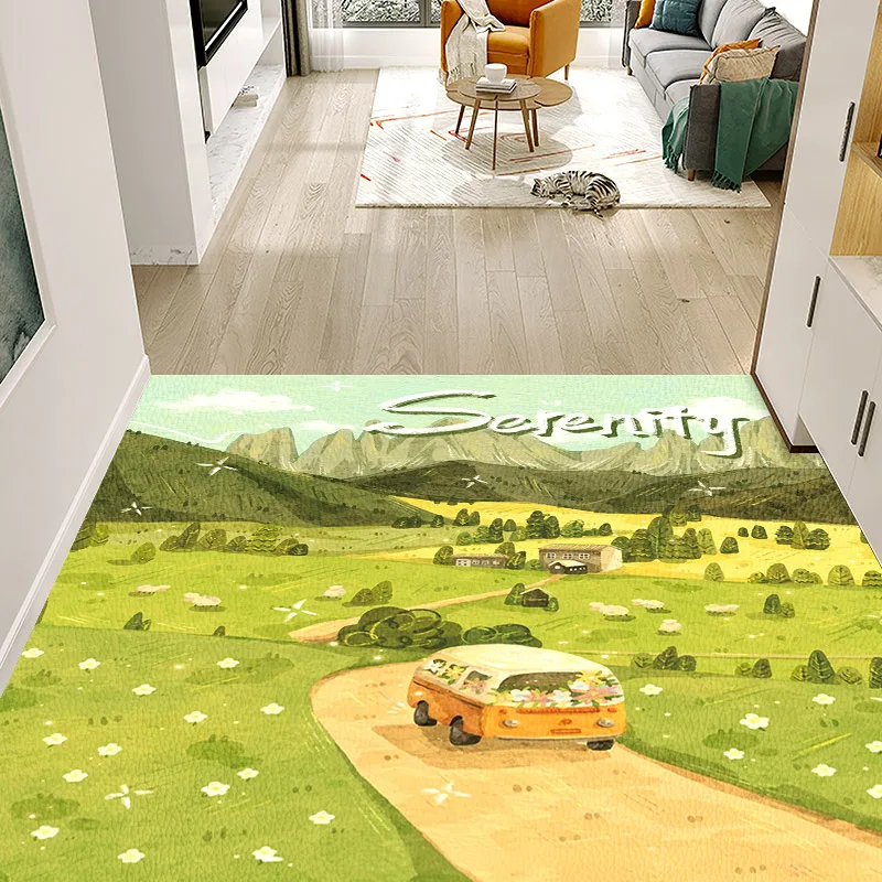 

VIKAMA Summer Carpets, Cute Entrance Door Floor Mats, Customizable Door Mats, Cartoon Country Paintings, Foyers, Home Decoration