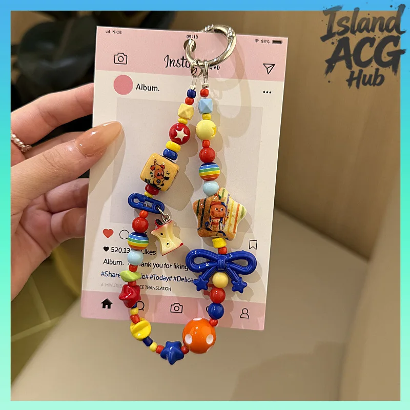 

Cute Lucky Star Phone Case Charm Creative Cartoon Bag Charm Keychain for Girls Gift Aesthetic Mobile Phone Accessories