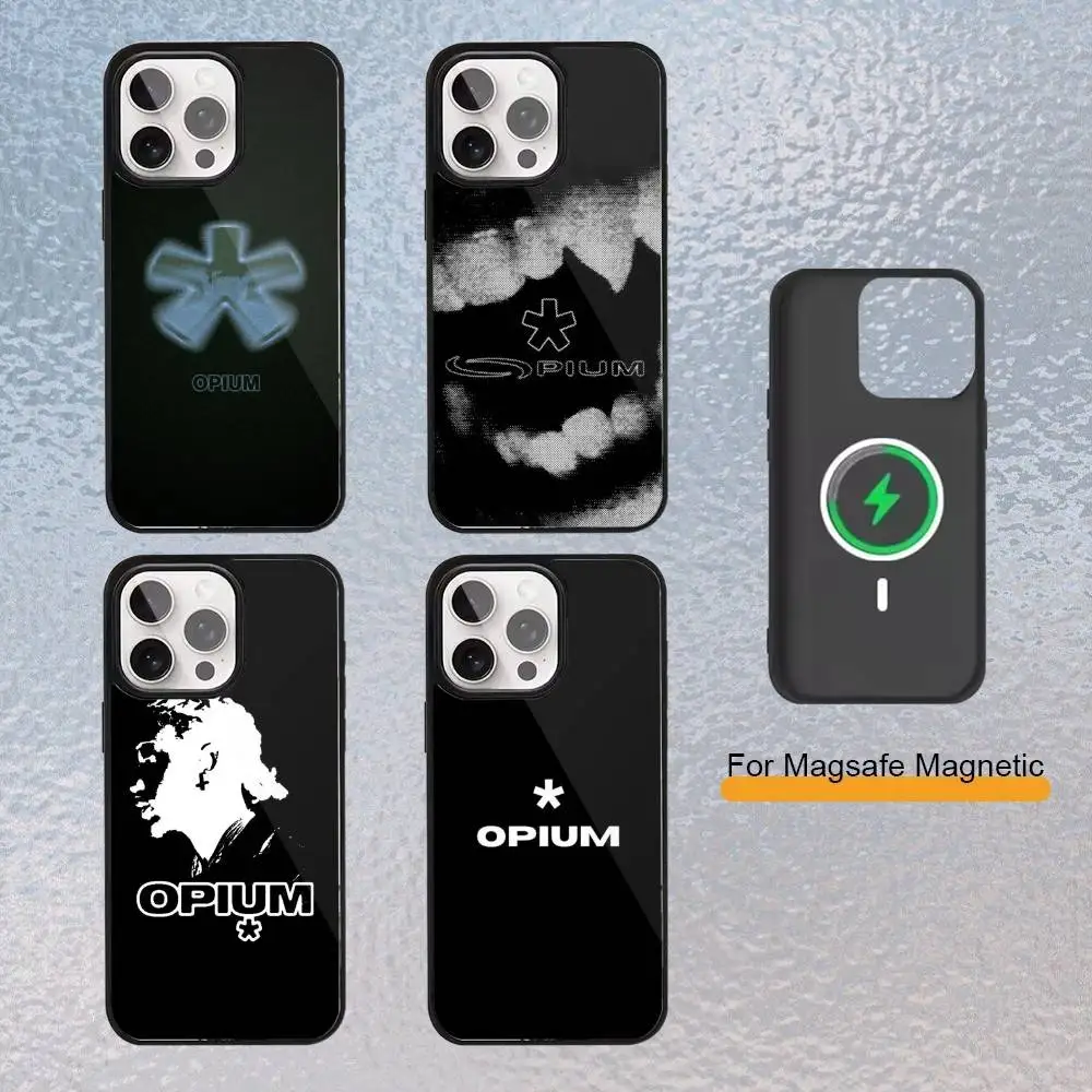 

O-Opium Label Playboi Carti Phone Case For iPhone Magsafe Magnetic 17,16,15,14,13,12,11 Wireless Charging cover