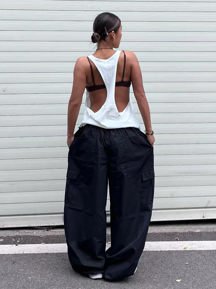 

Брюки-парашюты женские регулируемые осенние вельветовые конические дизайны американский стиль-карго на открытом воздухе против морщин эстетика колледжа