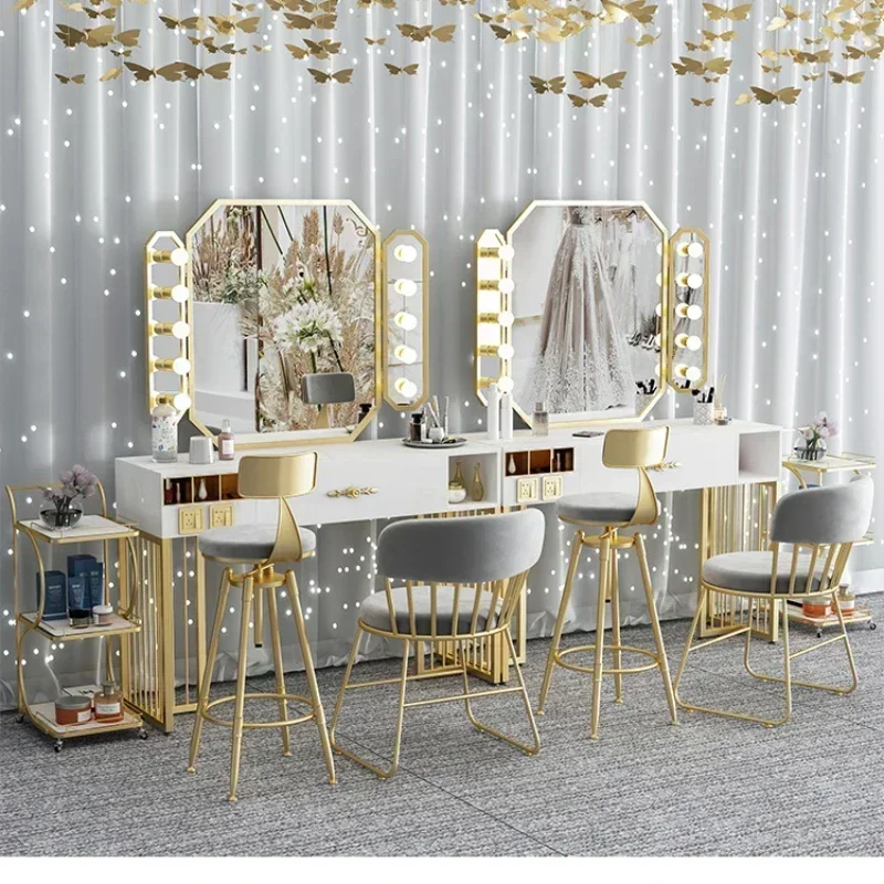 Photo studio rock dresser makeup wedding photography makeup table beauty nail training studio special lamp mirror