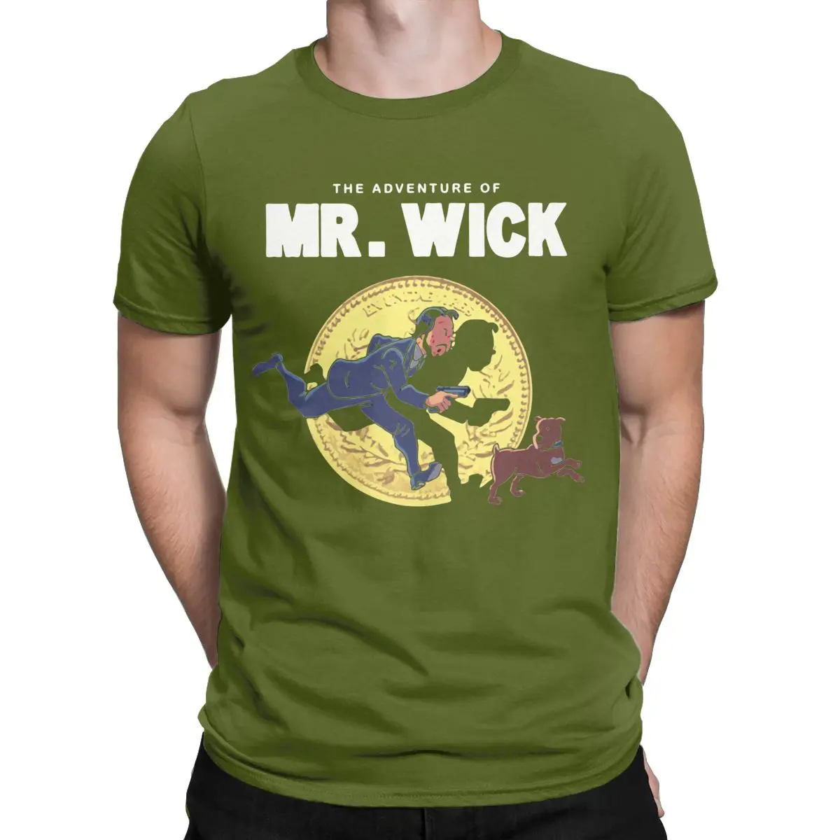 ジョンウィック映画 Tシャツメンズコットンヴィンテージ Tシャツクルー 