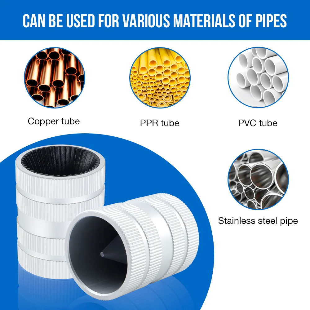 مثقب الأنابيب، أداة إزالة النتوءات، مقص أنابيب داخلي وخارجي بقياس 1/4 بوصة إلى 1-3/8 بوصة، سبيكة ألومنيوم، أداة سباكة احترافية لأنابيب النحاس وأنابيب PVC