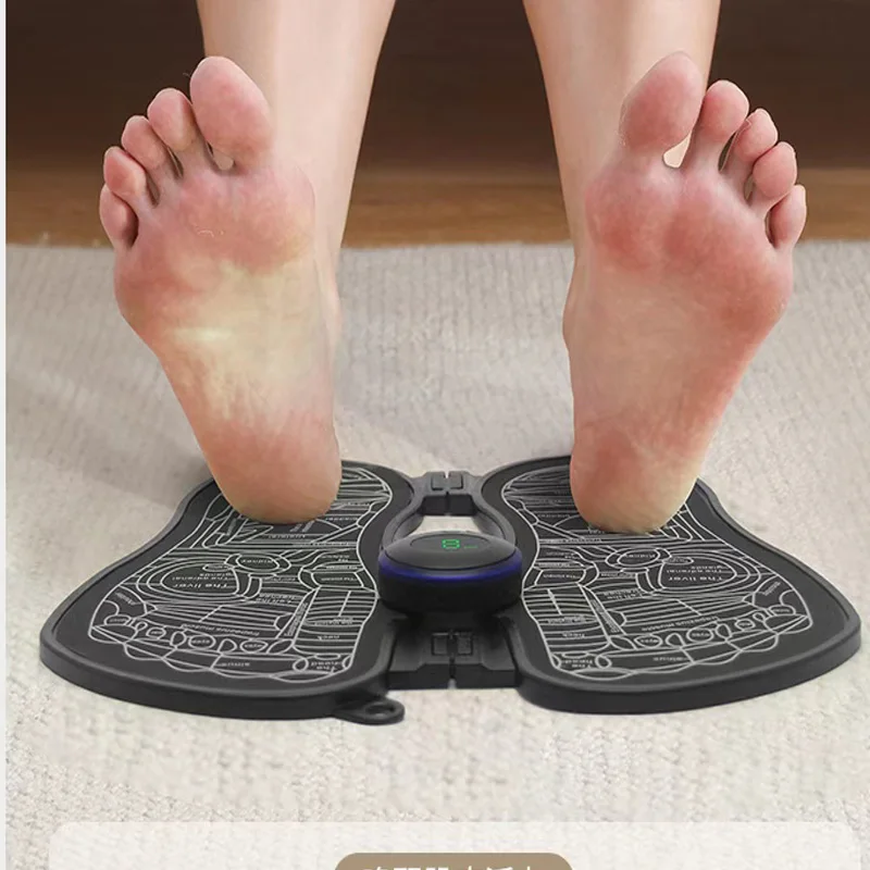 Electric EMS Foot Massager Pad Blood Circulation Foldable Portable Pedicure Device Relief Pain Relax Feet Acupoints Massage Mat