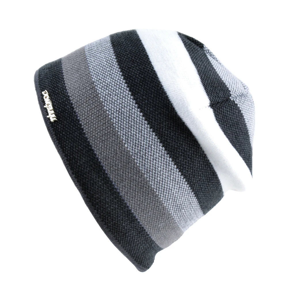 Men's Skullies Hat Bonnet Winter Beanie Knitted Wool Hat Plus Velvet Cap Thicker Stripe Skis Sports Beanies Hats for men