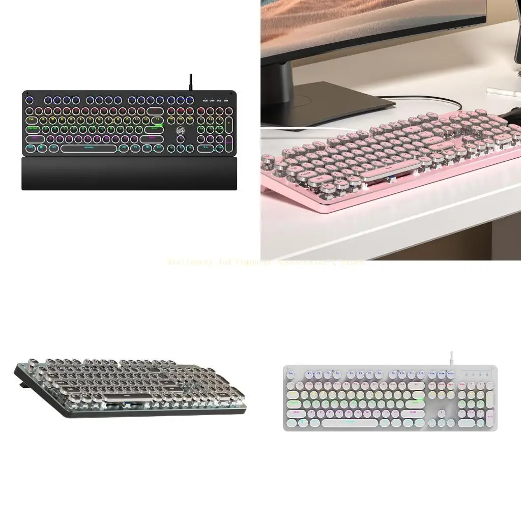 

LED Illuminates Wire Mechanical Keyboard &Mouse ABS Keycaps For Gaming Office