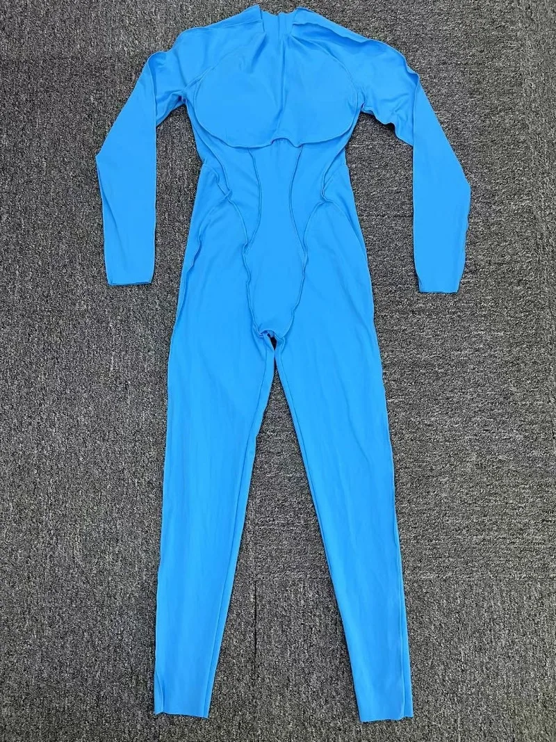 2025 Autunno Inverno Donna Solid Yoga Tute intere Sexy Backless O Collo Manica lunga Slim Allenamento Fitness Tute Abbigliamento sportivo