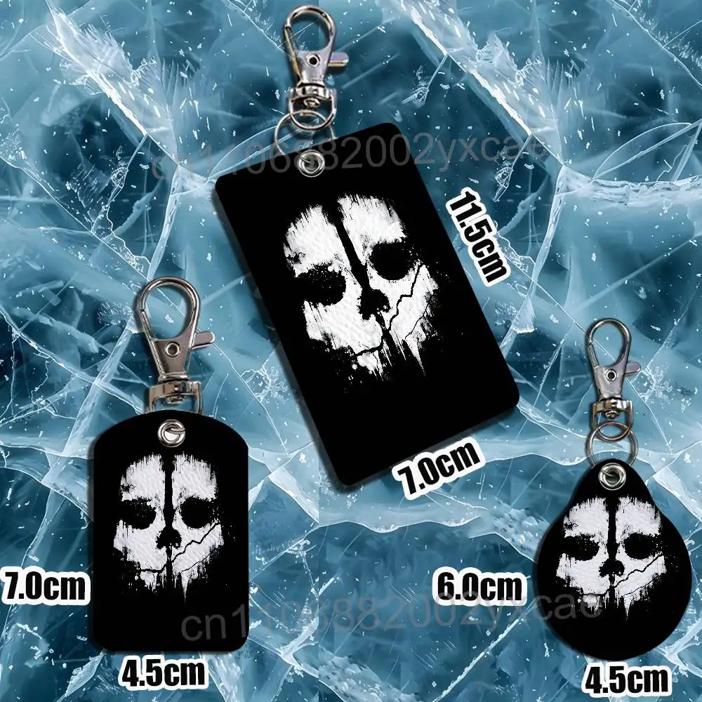 Ghost COD Keegan Call of Duty Keychain Holder Suitable For Subway Bank Card Bus Card Case Badge Holder Wallet Card Textured view 4