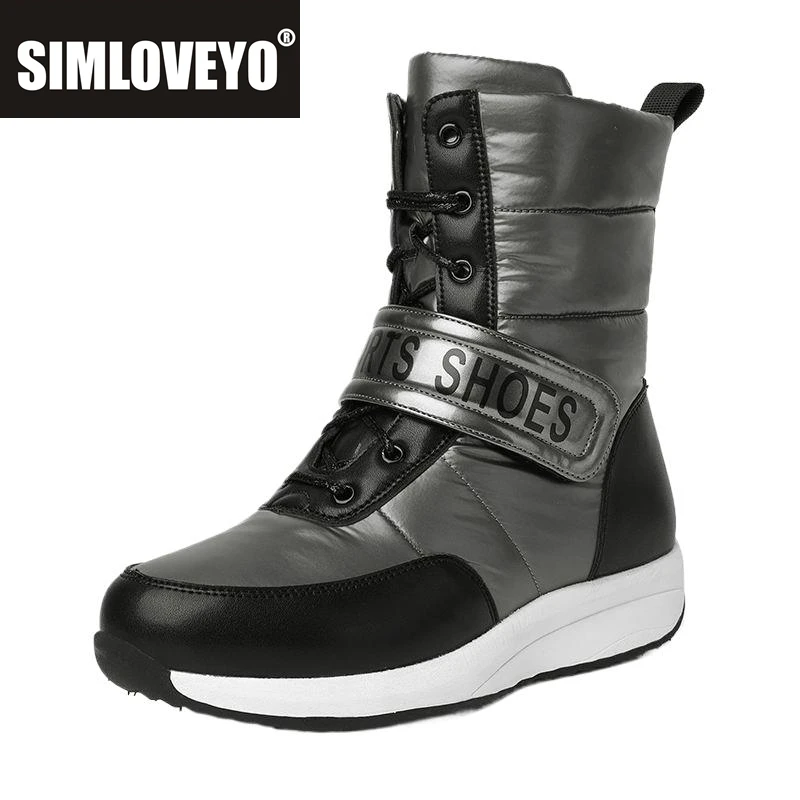 

SIMLOVEYO женские зимние ботинки для отдыха с круглым носком, водонепроницаемые ботильоны на липучке и шнуровке, разноцветные ботильоны 43 44