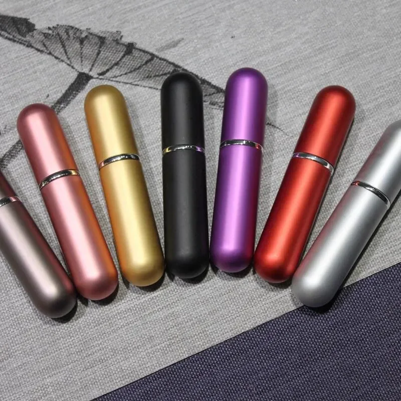 

50PCS Top Quality 6ml Refillable Mini Perfume Glass Bottle Traveler Aluminum Spray Atomizer Travel Perfum Spray Bottles