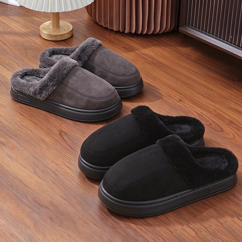 Übergrößen 51 Flauschige Fell-Hausschuhe für Herren Winter 2026 Weiche Wolken-Schuhe mit Dicker Sohle Warme Plüsch-Hausschuhe für Herren – Detail 5