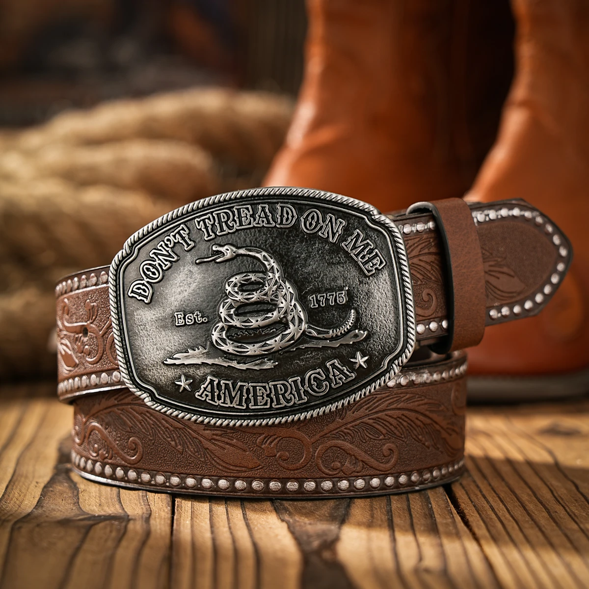 Vintage trifft Mode! Legierungsgürtel mit Schnalle aus PU-Leder, Geeignet für Männer und Frauen, für einen Personalisierten Western-Stil – Detail 9