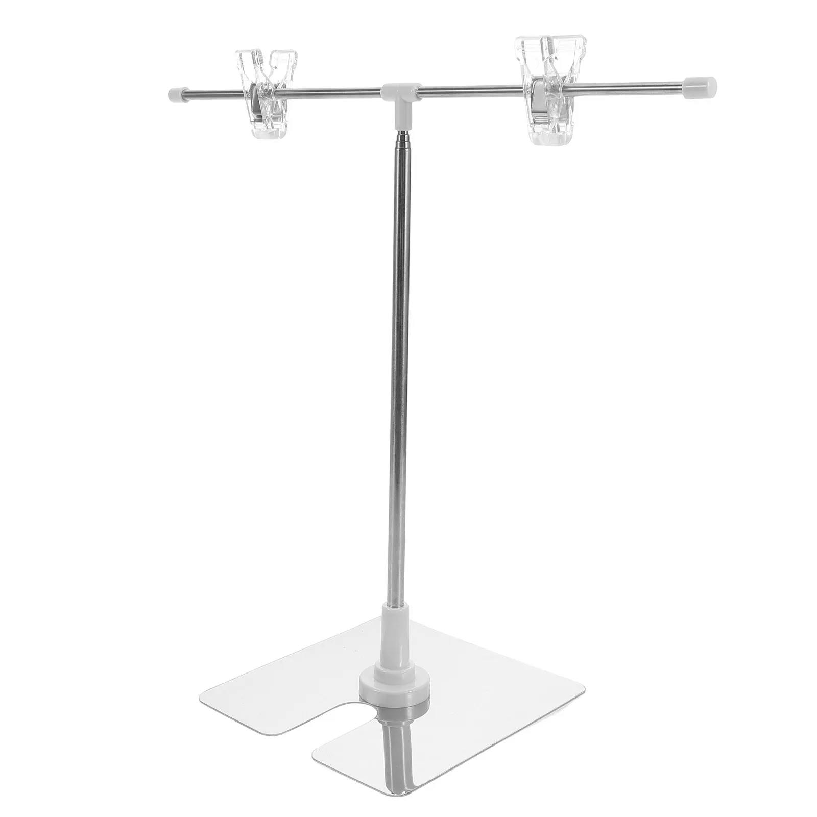 Stainless Steel Banner Holder Stand Adjustable Desktop Poster Display Rack Advertising Sign Holder for Supermarkets Coffee Shops